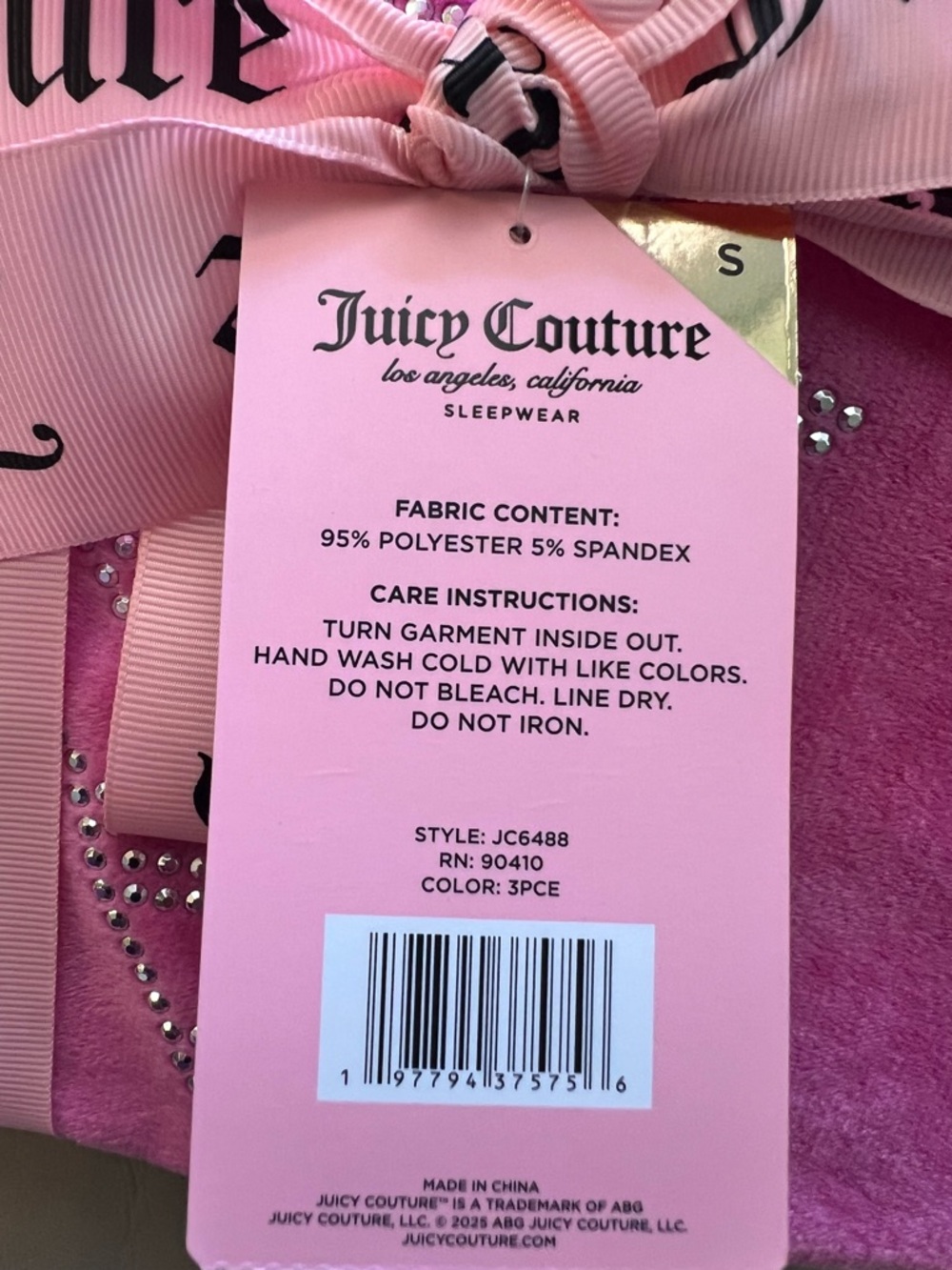 Juicy Couture Hot Pink 3-Piece Pajama Set.   NW - Picture 5 of 5